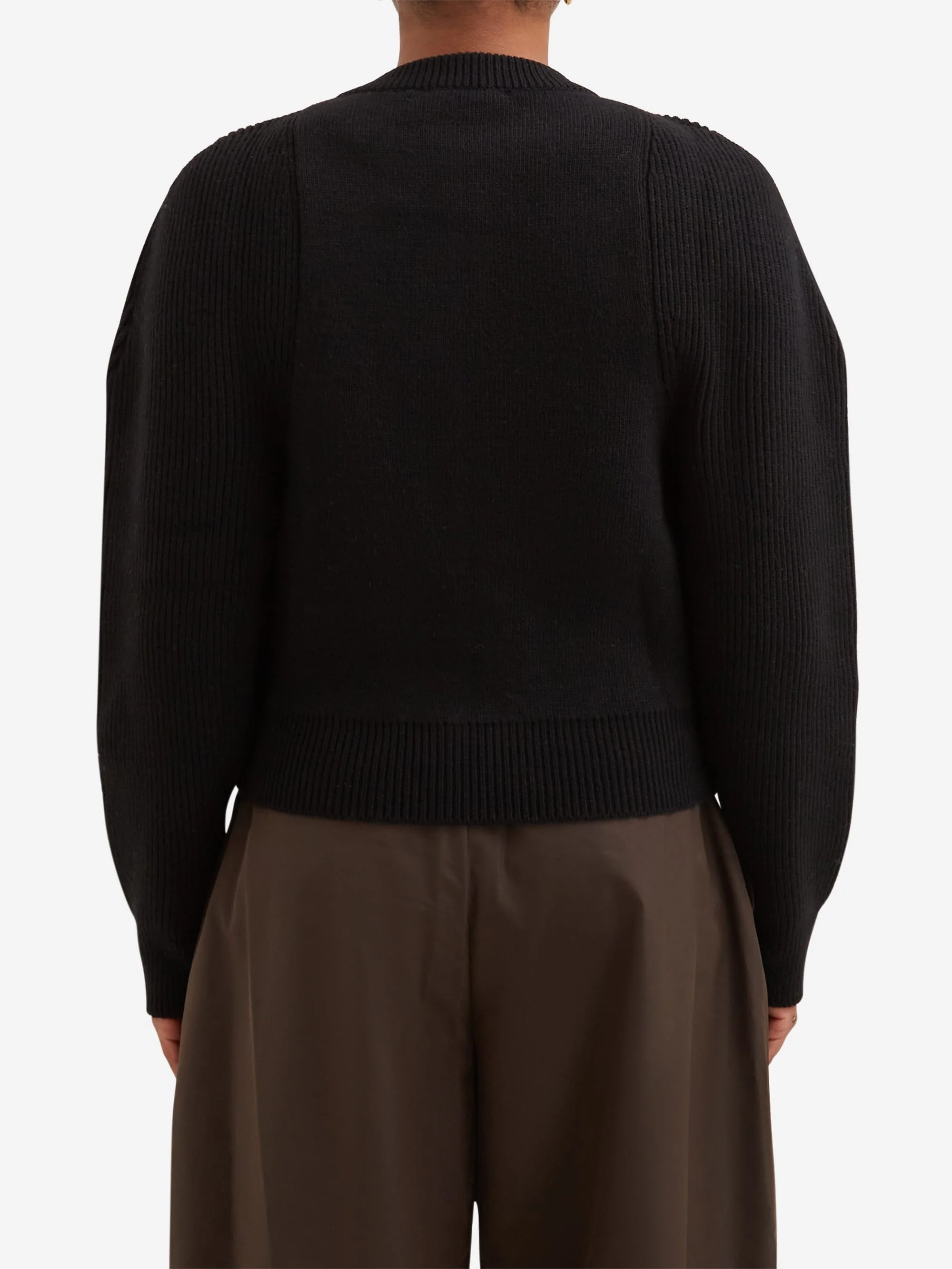 AMOMENTO Cut Out Rounded Cardigan - Black - Image 4