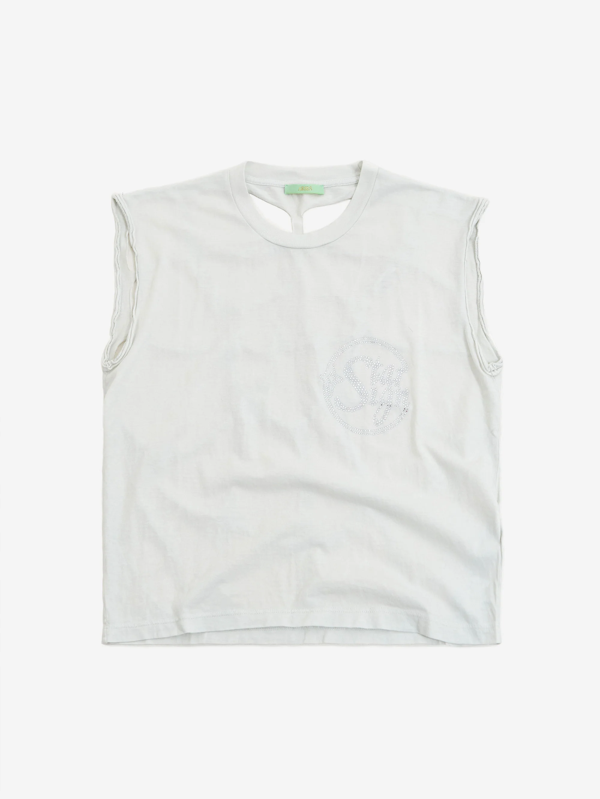 Aries Diamante Starsign Slash Back Vest - Alabaster - Image 4