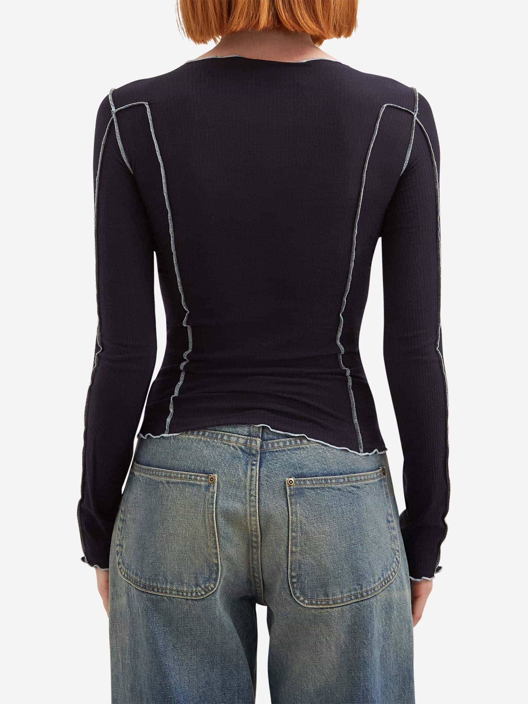 Baserange Omato Longsleeve Tee - Murano Navy - Image 3