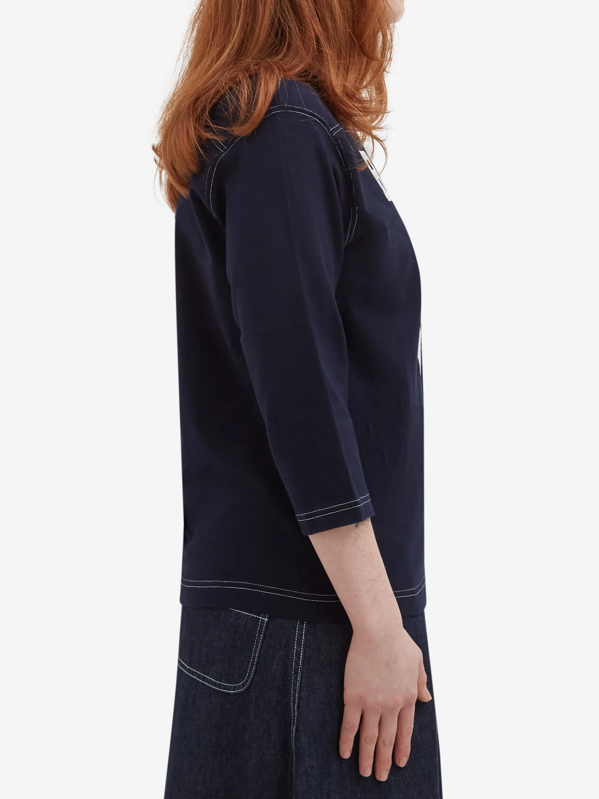 Beams Boy 3/4 Sleeve Football T-Shirt - Navy - Image 3