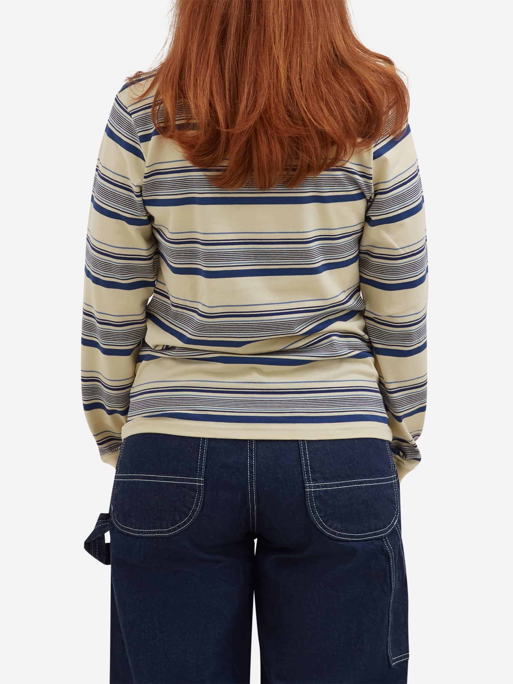 Beams Boy Embroidery Stripe Longsleeve T-shirt - Ivory - Image 3