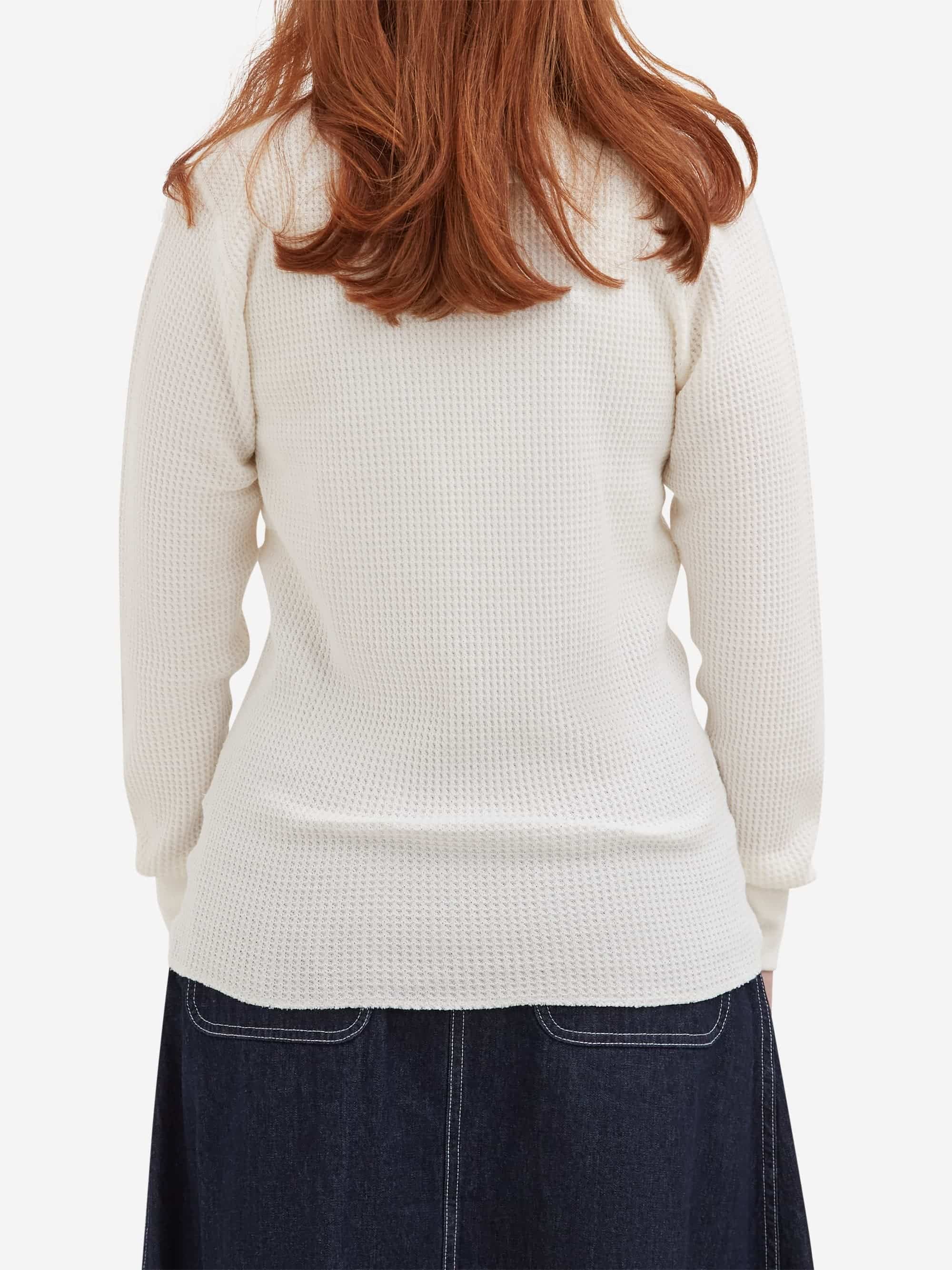 Beams Boy Long Sleeve Thermal Pullover - Off White - Image 3