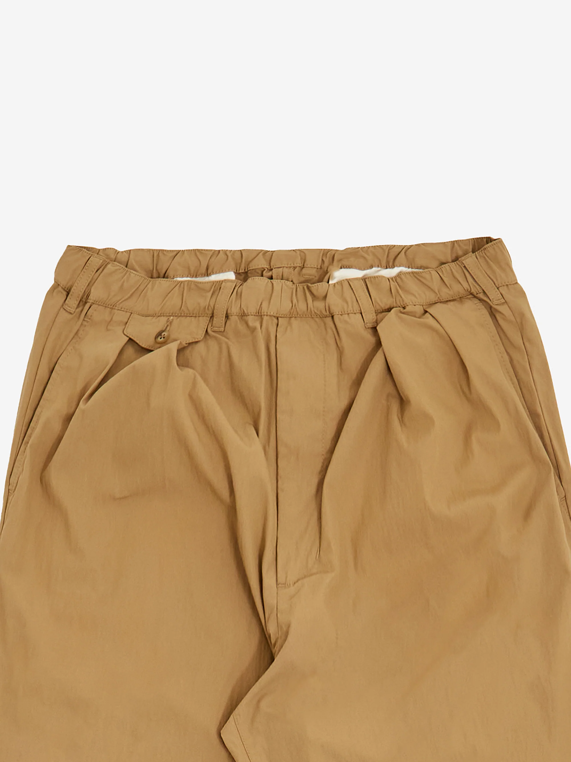 Beams Plus 2 Pleats Relax Trousers Comfort Cloth - Khaki - Image 3