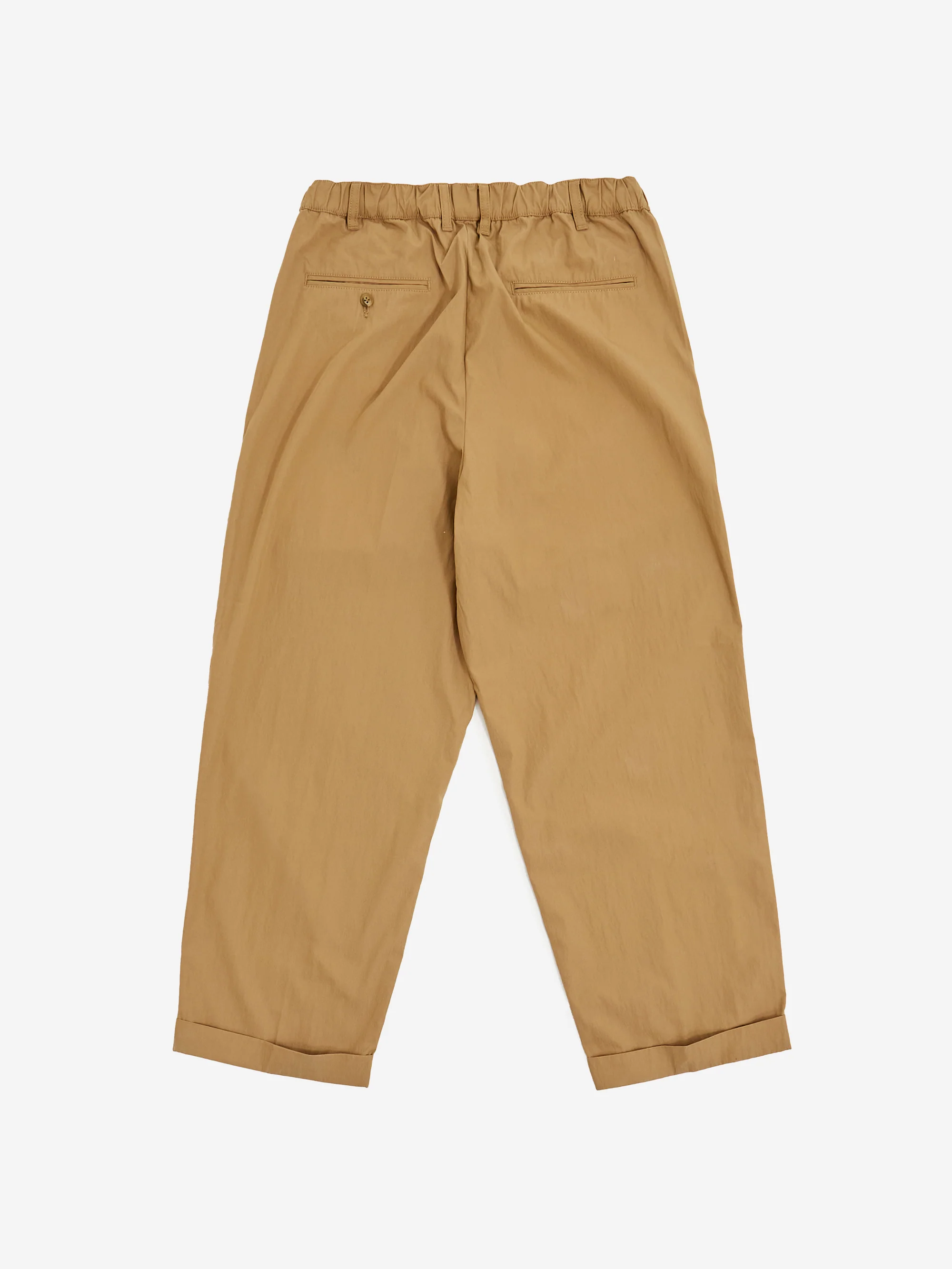 Beams Plus 2 Pleats Relax Trousers Comfort Cloth - Khaki - Image 4