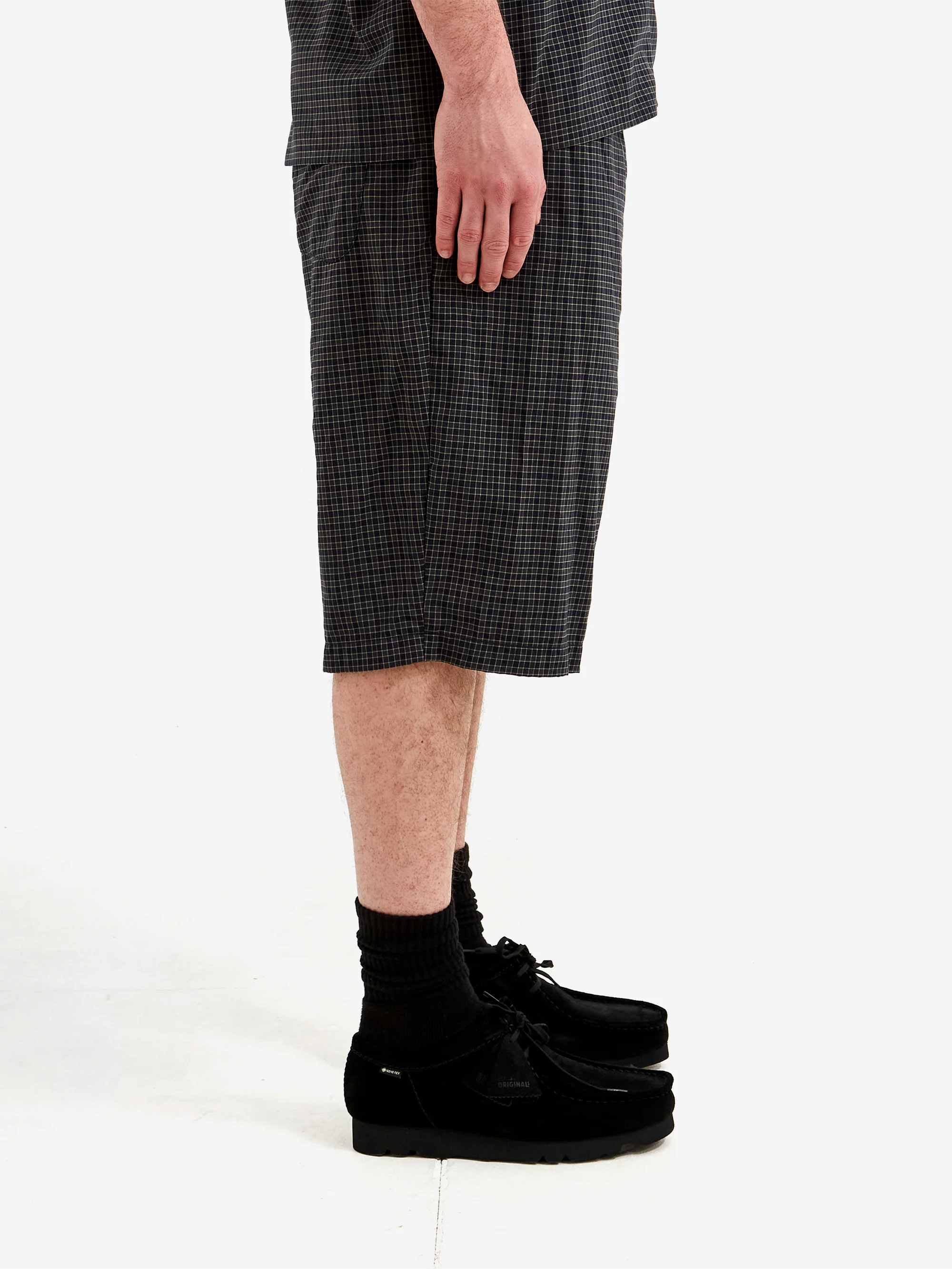 Beams Plus Easy Shorts Washable Wool Plaid - Green - Image 5