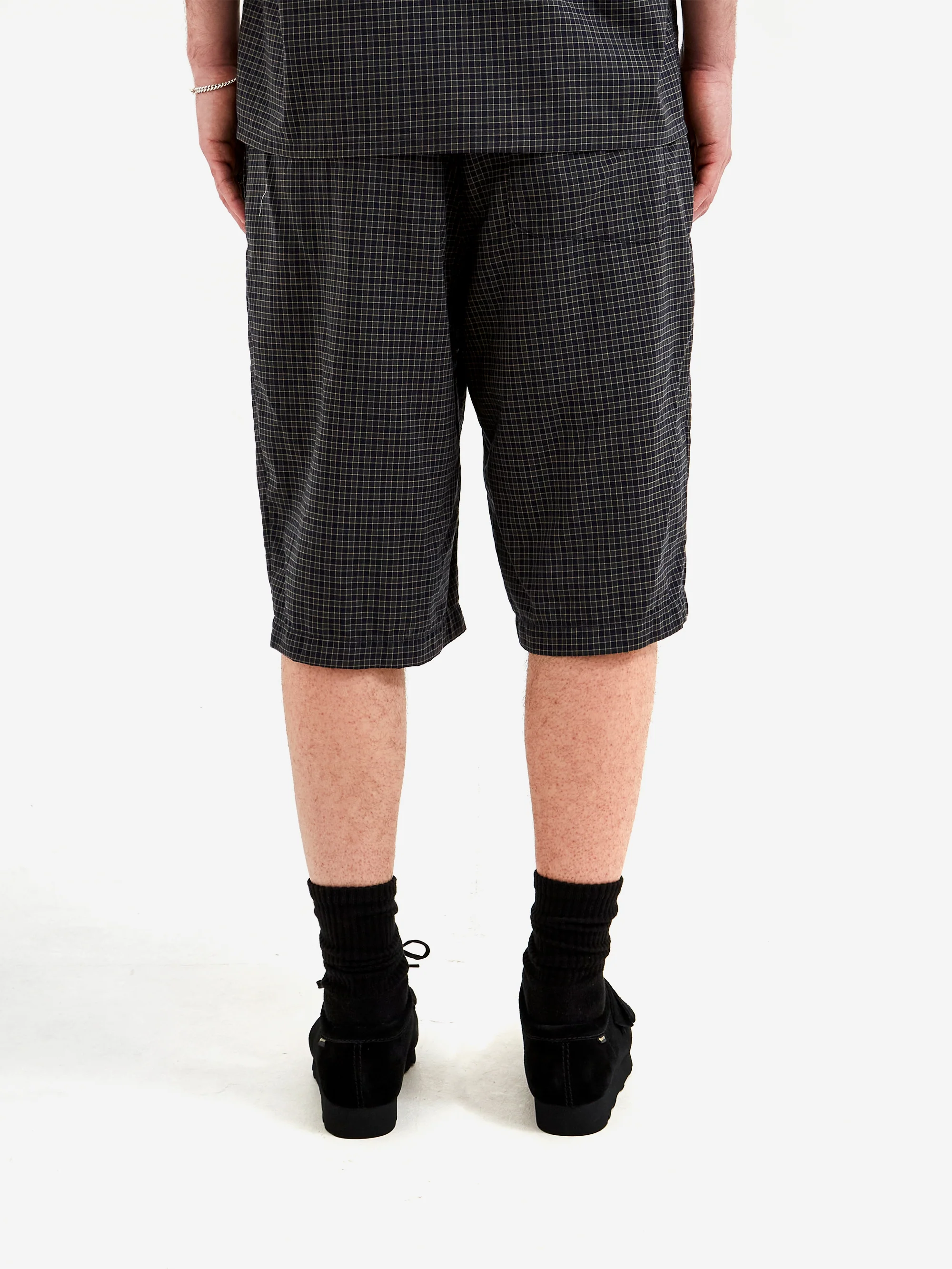 Beams Plus Easy Shorts Washable Wool Plaid - Green - Image 6