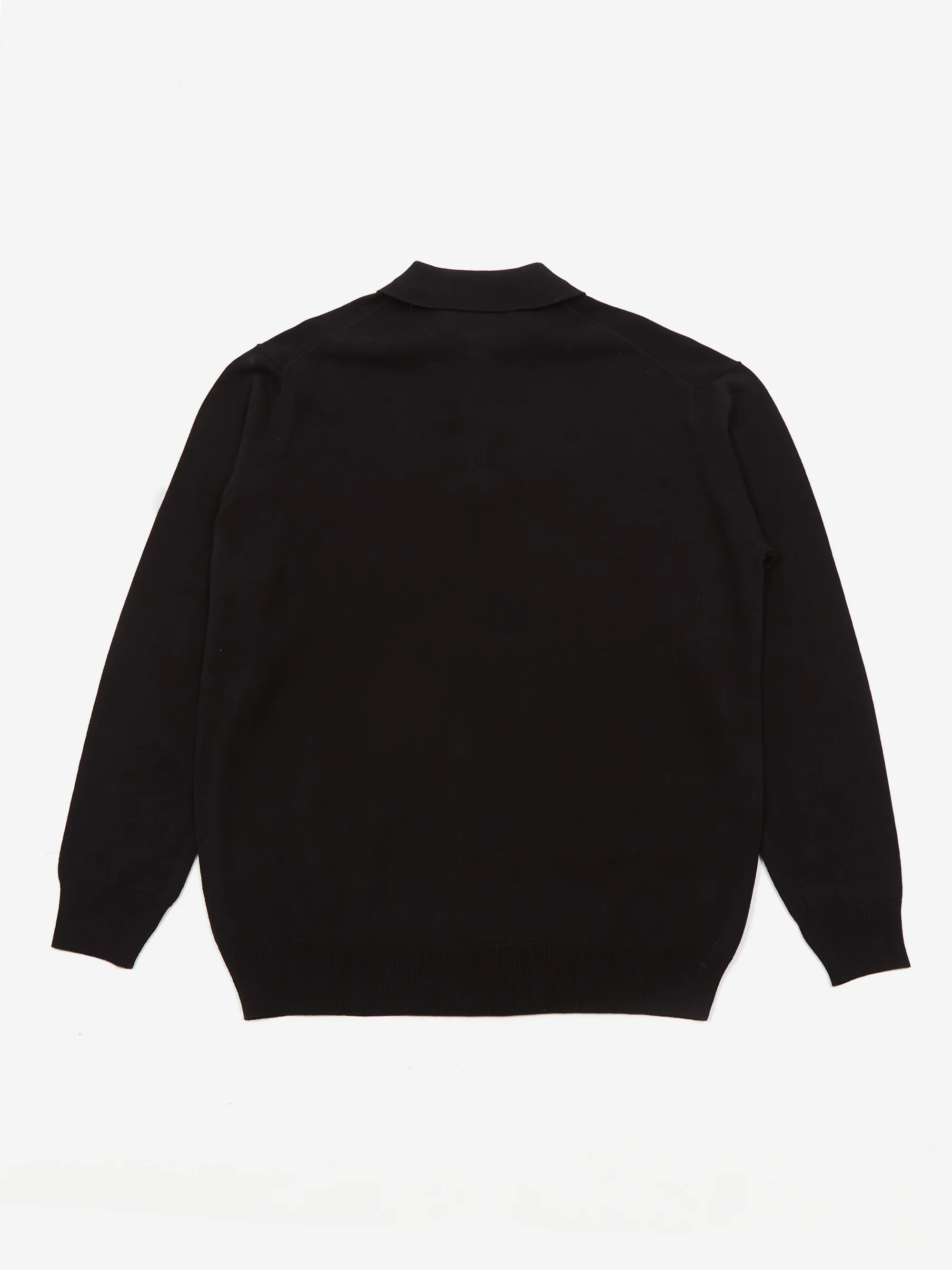 Beams Plus Knit Cotton Polo Shirt 12G - Black - Image 4