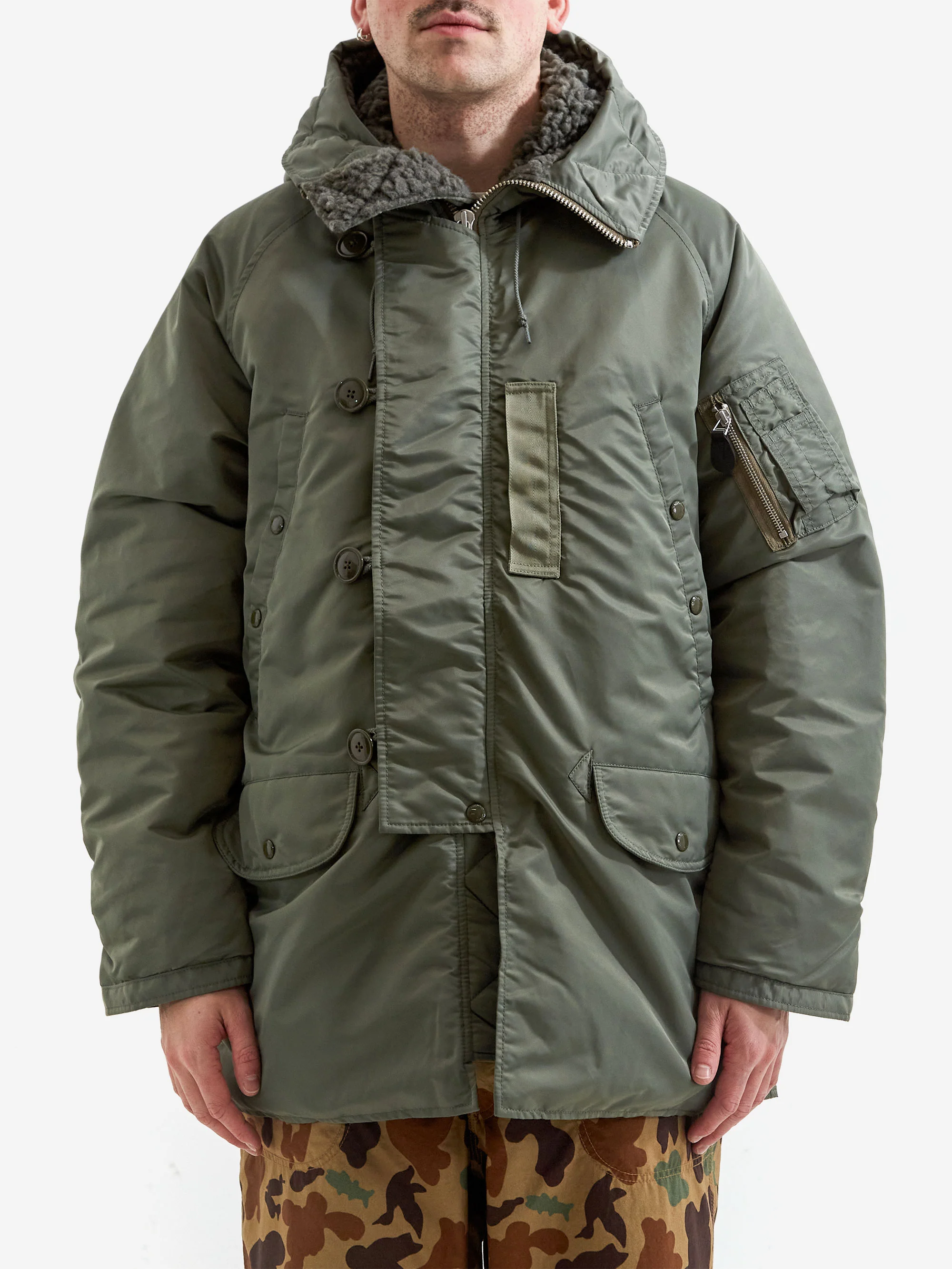 Beams Plus MIL Type N-3B Down Parka - Sage - Image 3