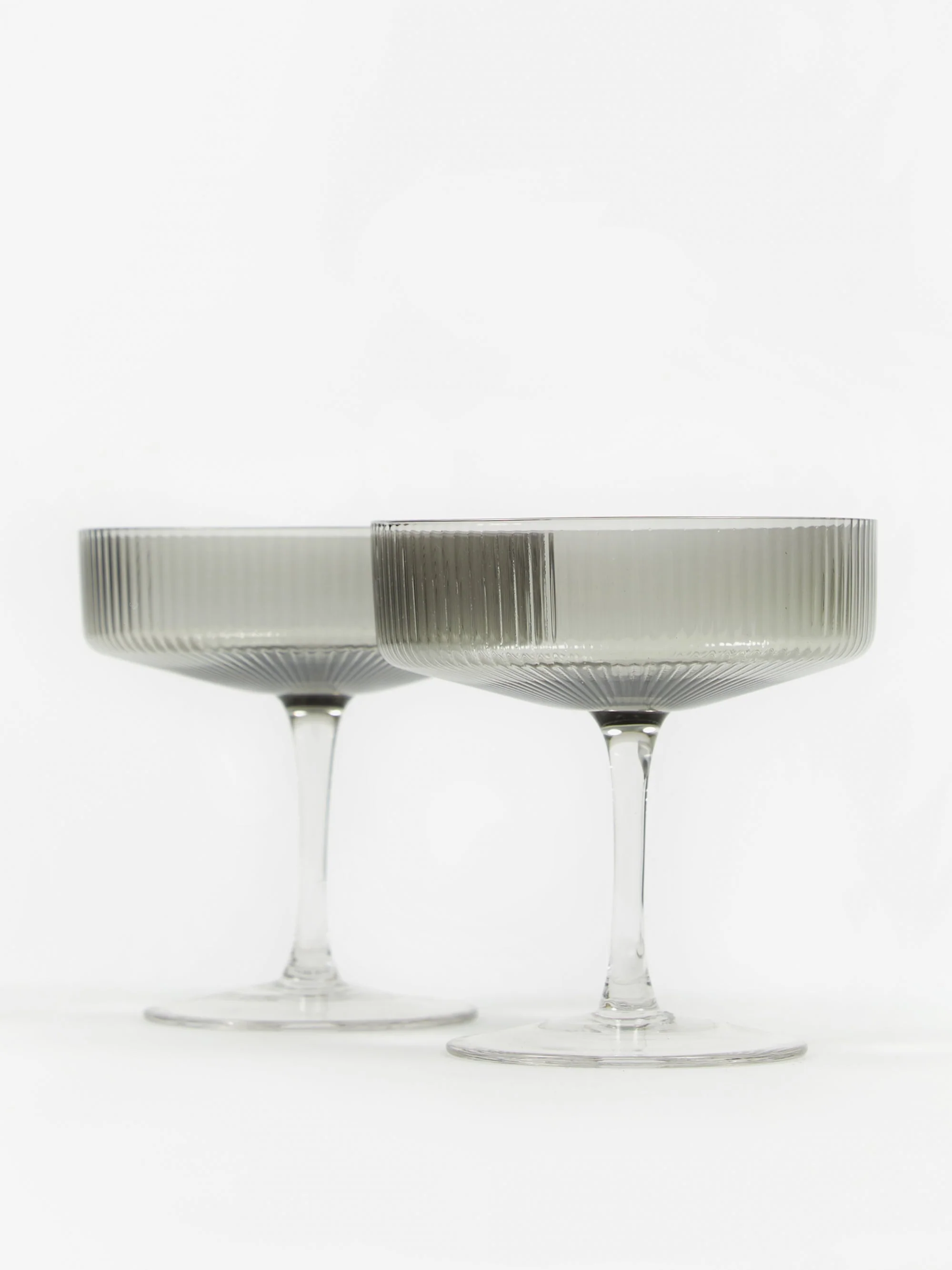 ferm LIVING Ripple Champagne Saucer - Set of 2 - Smoke - Image 4