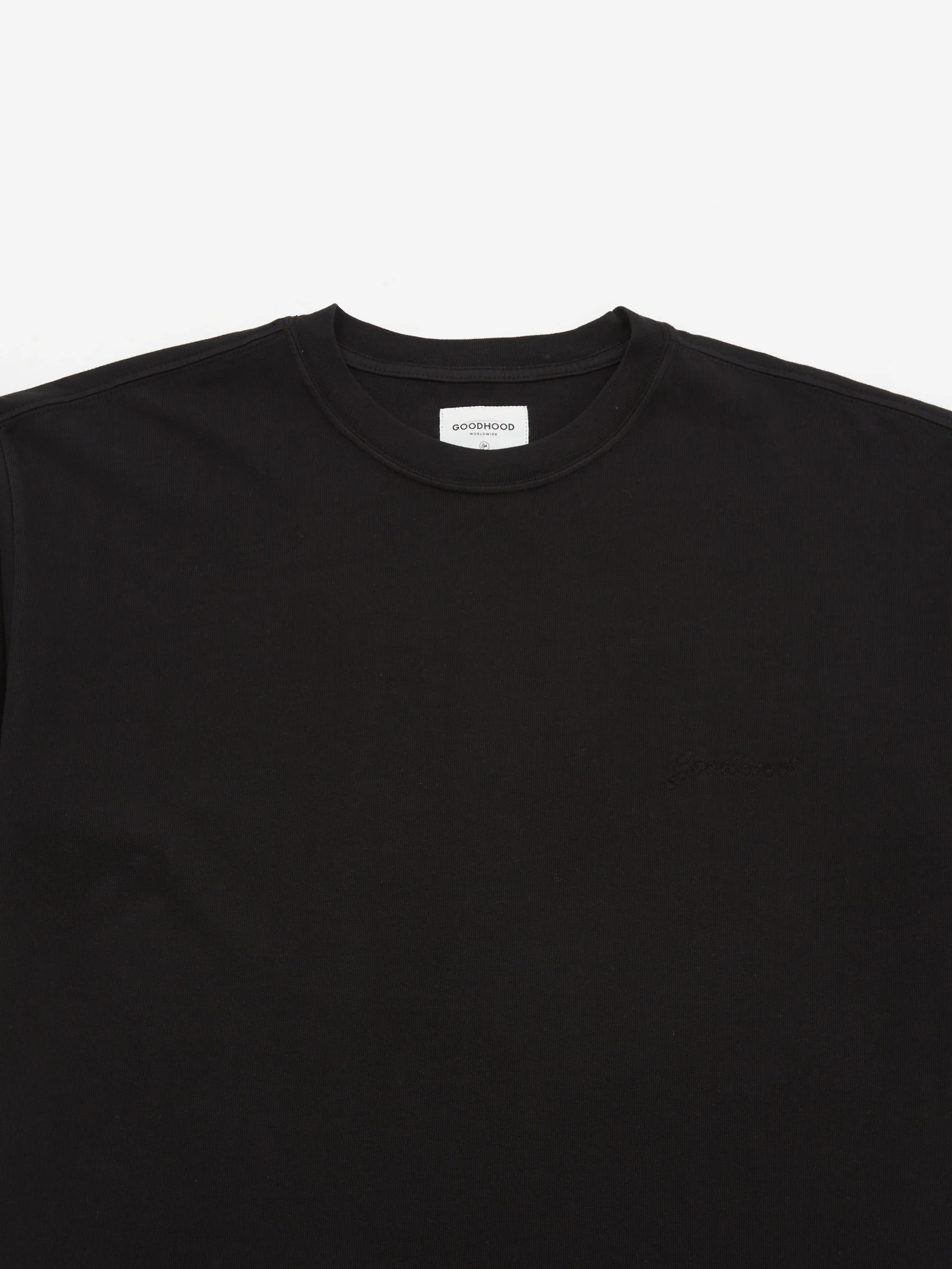 Goodhood Worldwide Script T-Shirt - Washed Black - Image 3