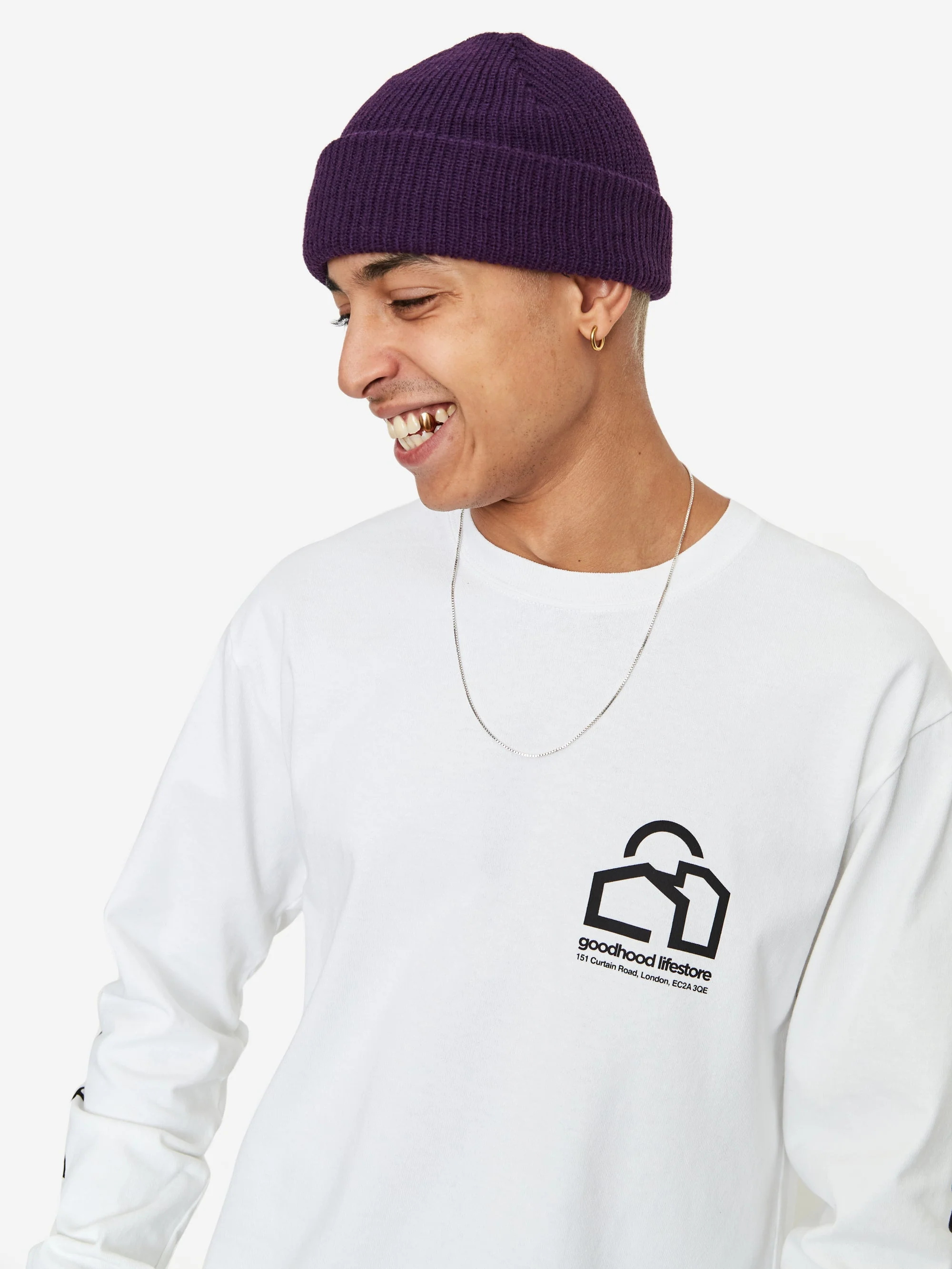 Goods By Goodhood Beanie - Dark Purple - Image 4