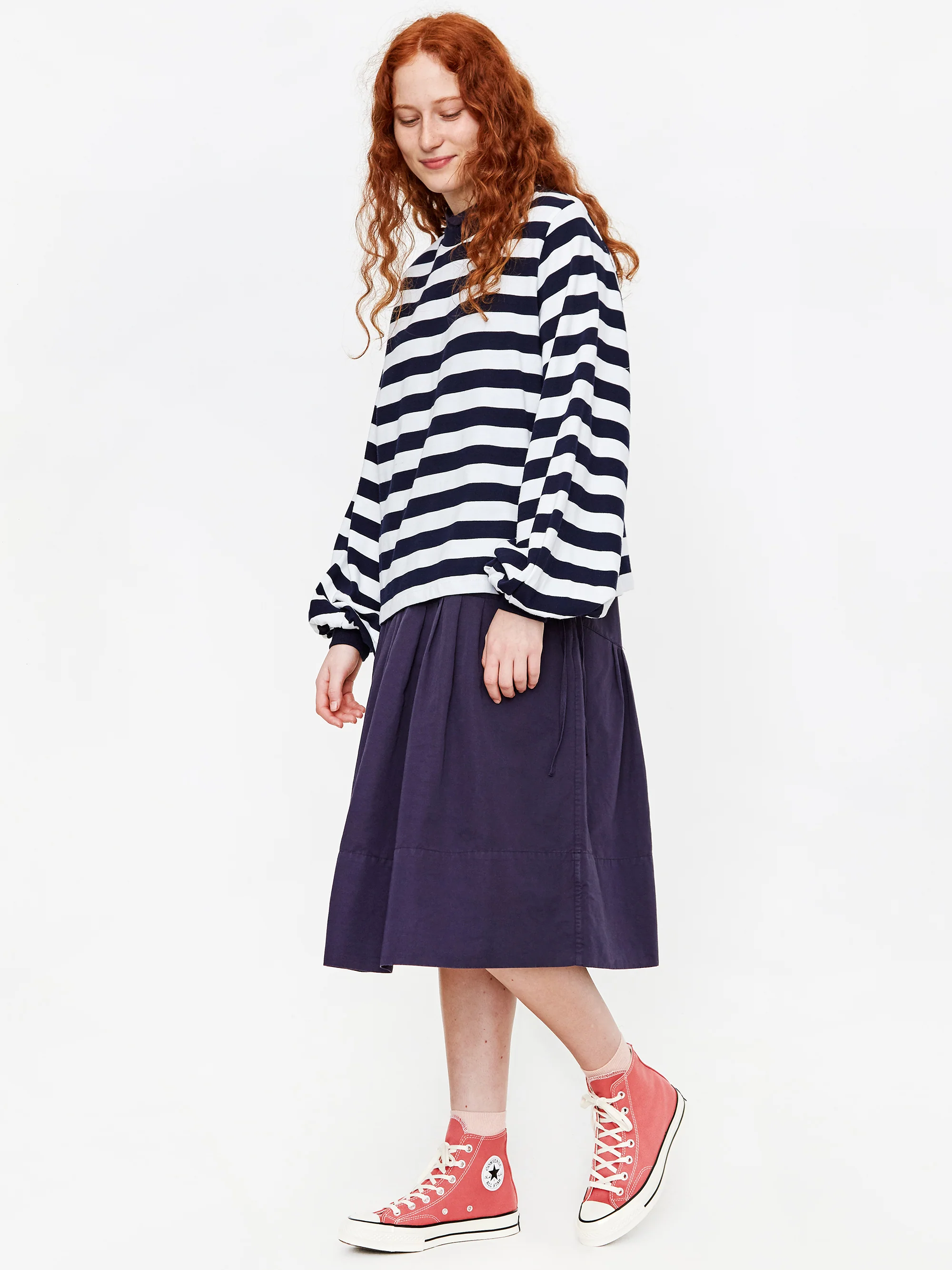 Kowtow Gather Sleeve Top - Stripe - Image 3