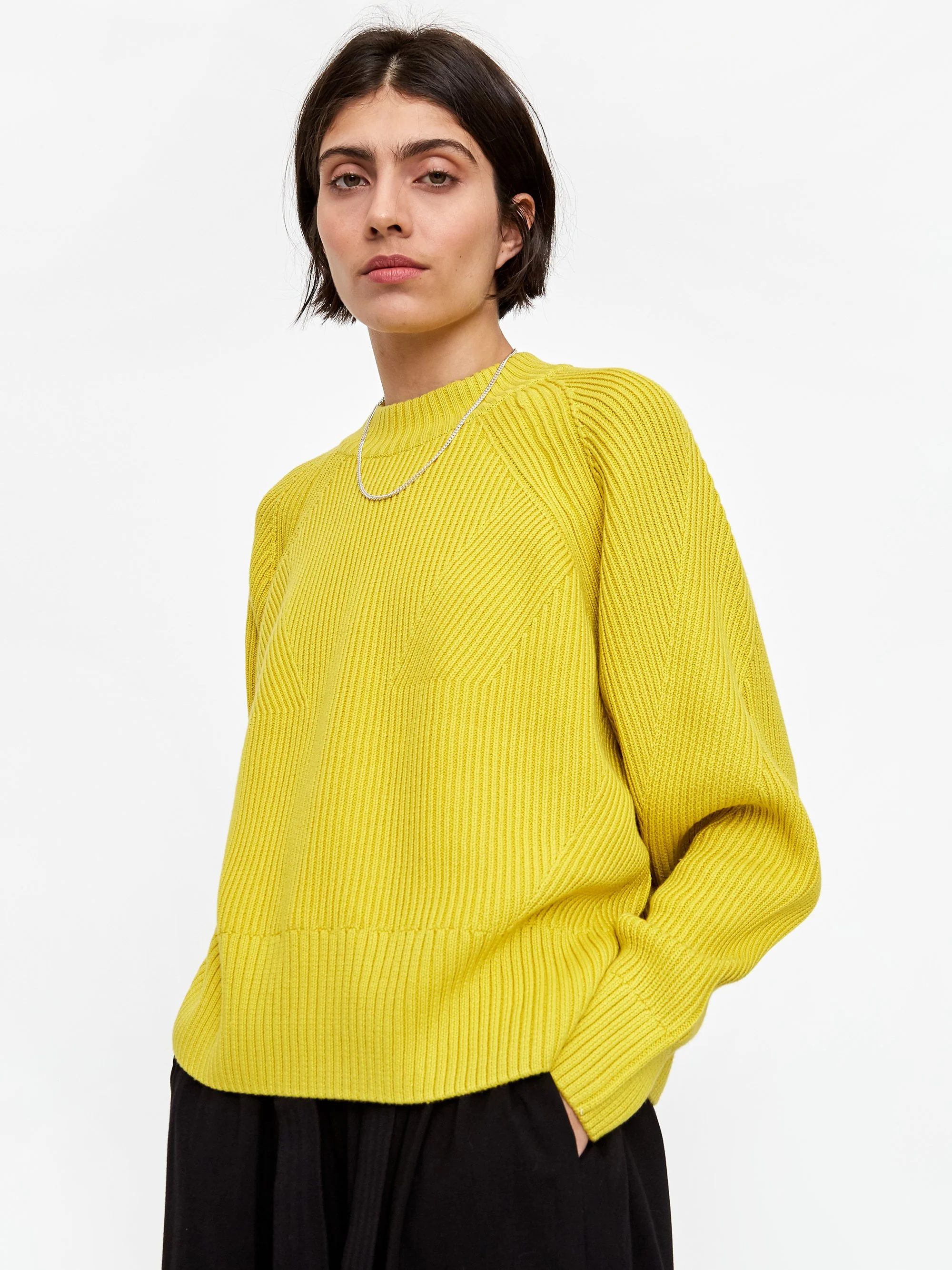 Kowtow Henri Crewneck Jumper - Acid Yellow - Image 3