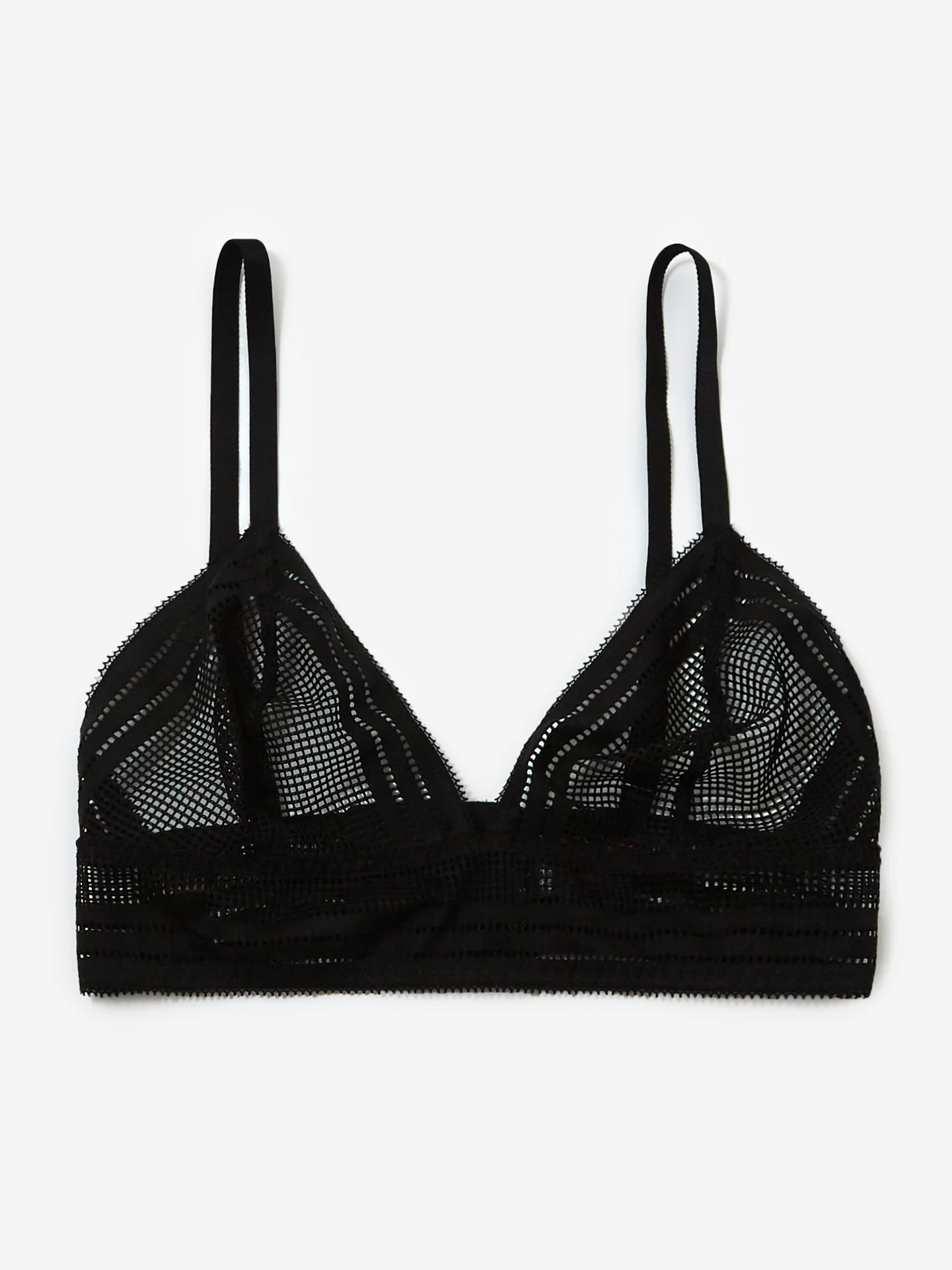 Les Girls Les Boys Cube Mesh Longline Triangle Bra - Black - Image 5