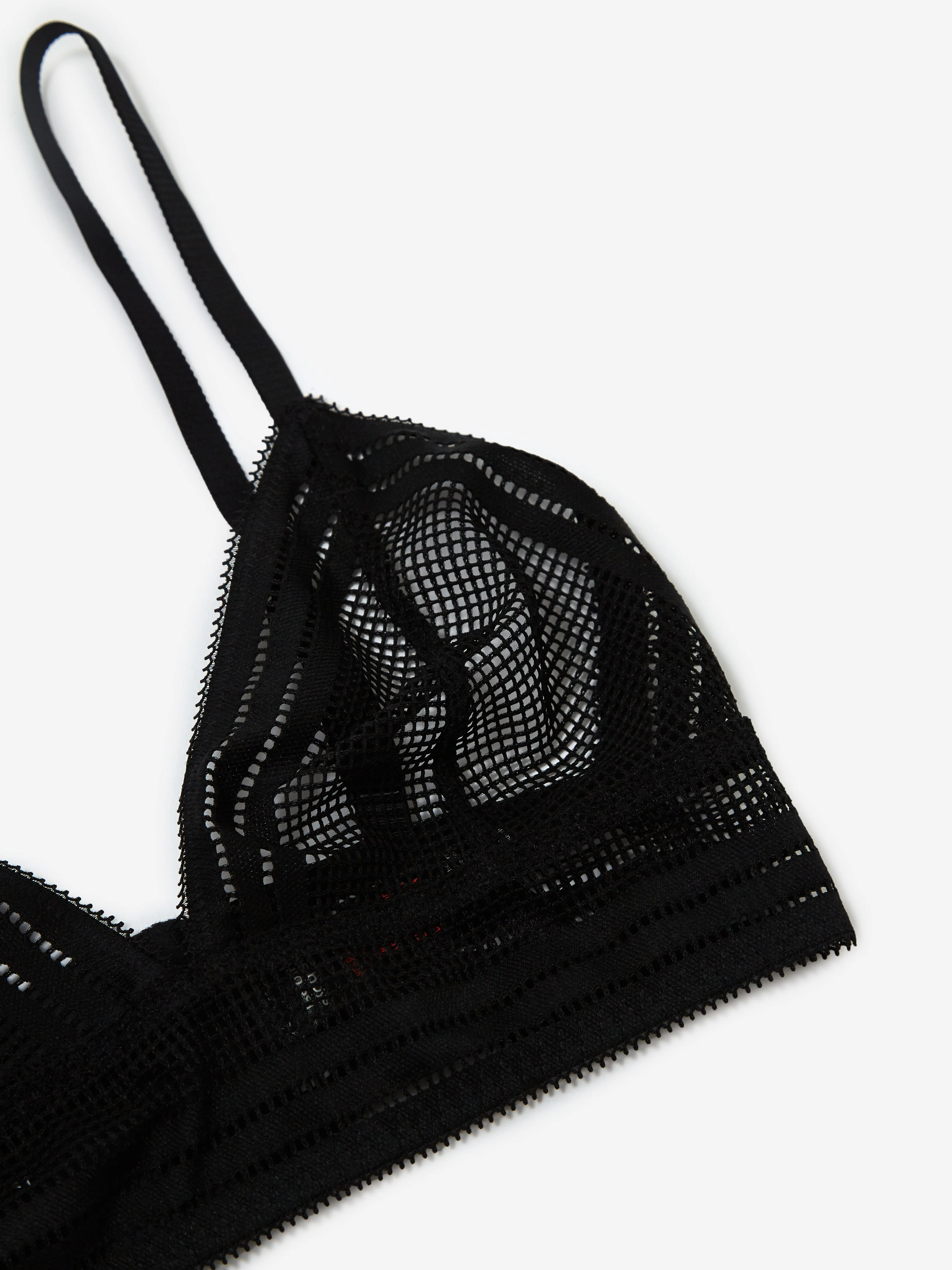 Les Girls Les Boys Cube Mesh Longline Triangle Bra - Black - Image 6