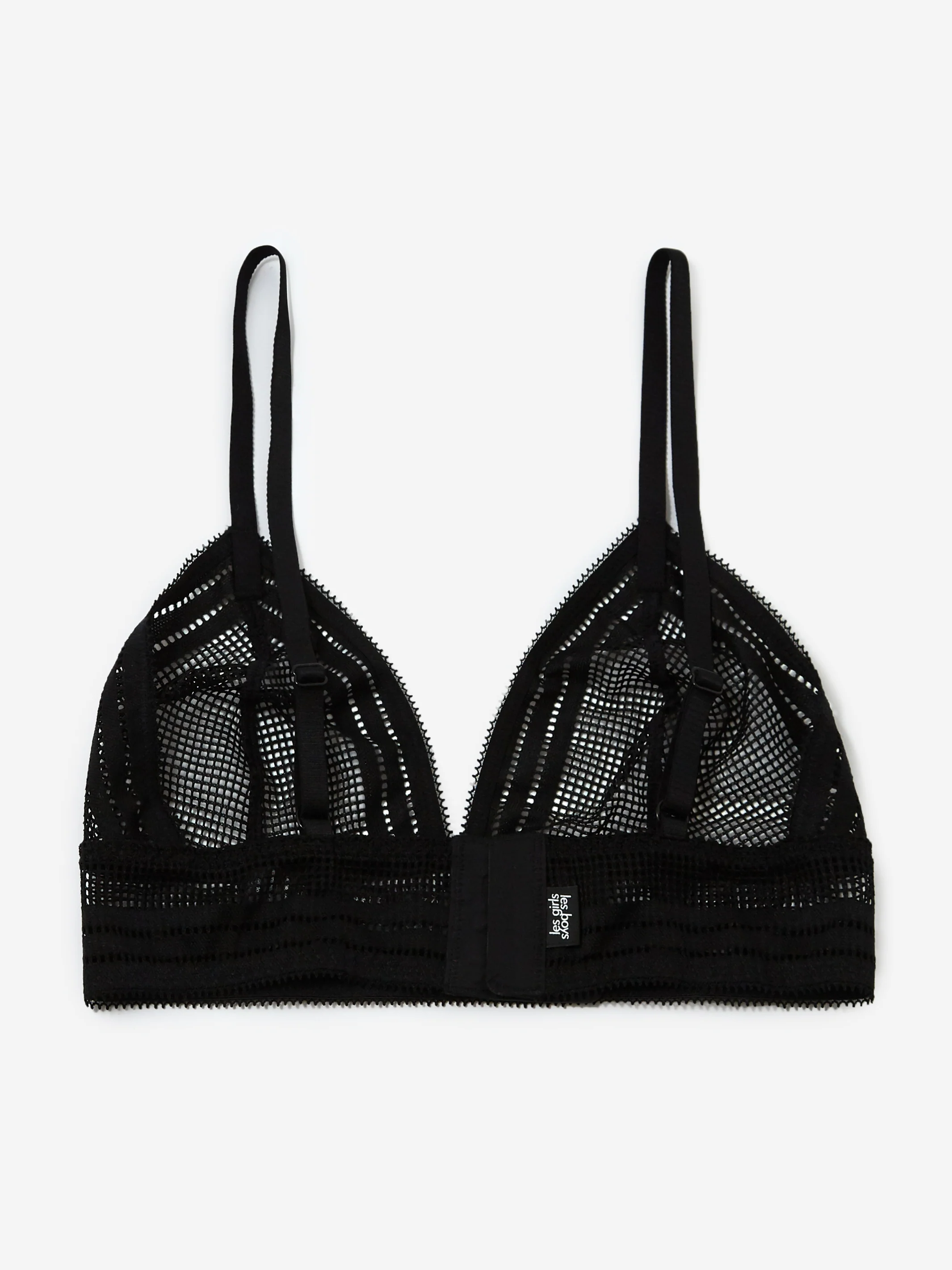 Les Girls Les Boys Cube Mesh Longline Triangle Bra - Black - Image 7