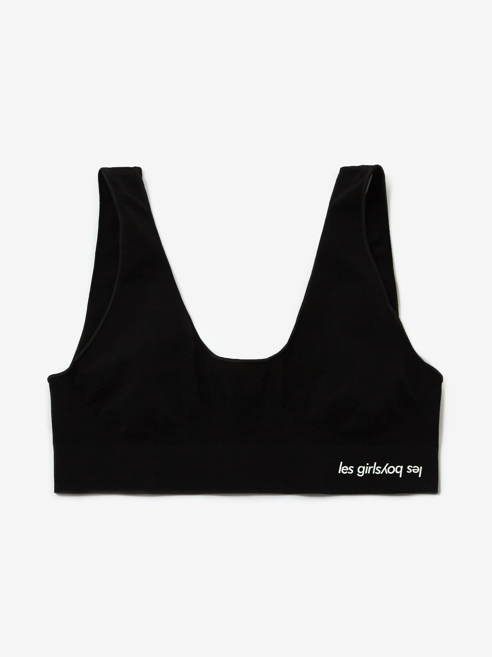 Les Girls Les Boys Semi Sheer Crop Top - Black - Image 5
