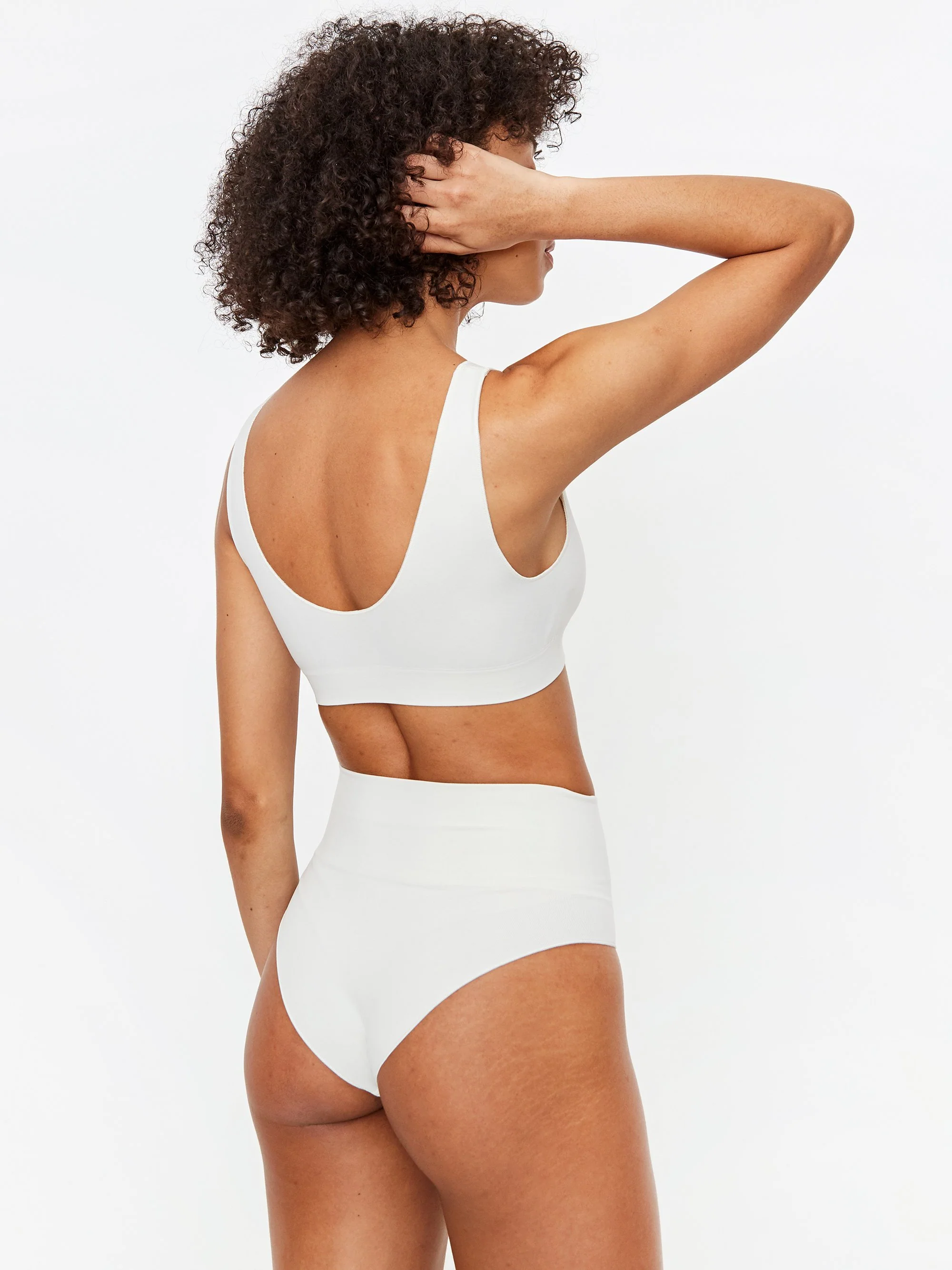 Les Girls Les Boys Semi Sheer Crop Top Ivory - Ivory - Image 4