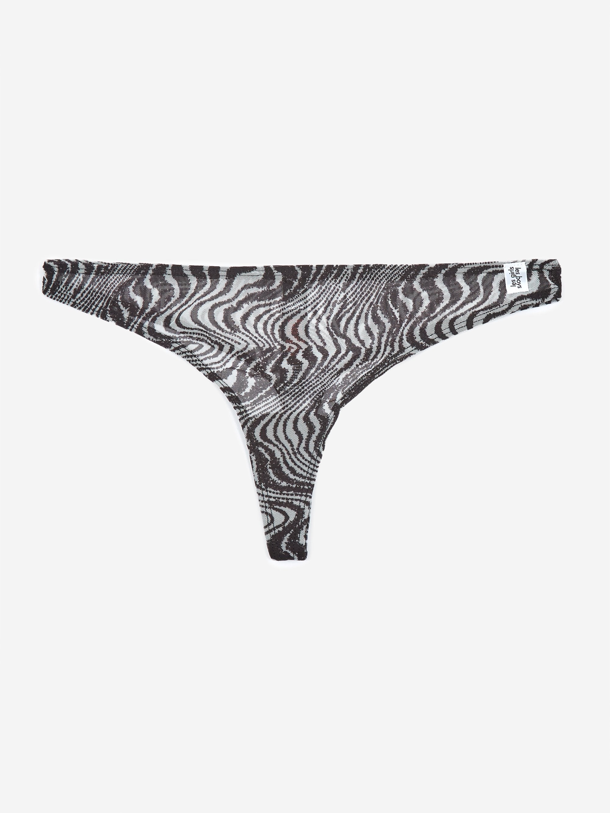 Les Girls Les Boys Static Thong - Black/White - Image 5