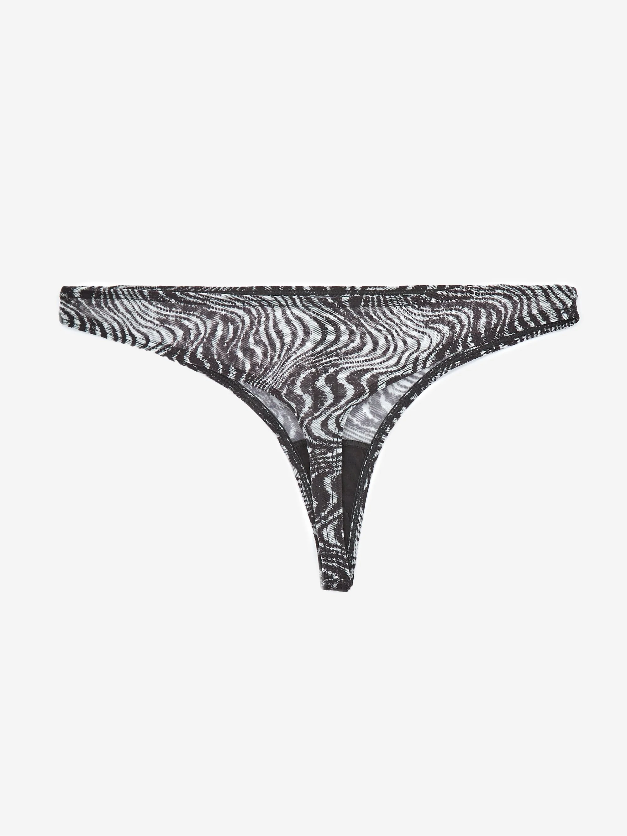 Les Girls Les Boys Static Thong - Black/White - Image 7