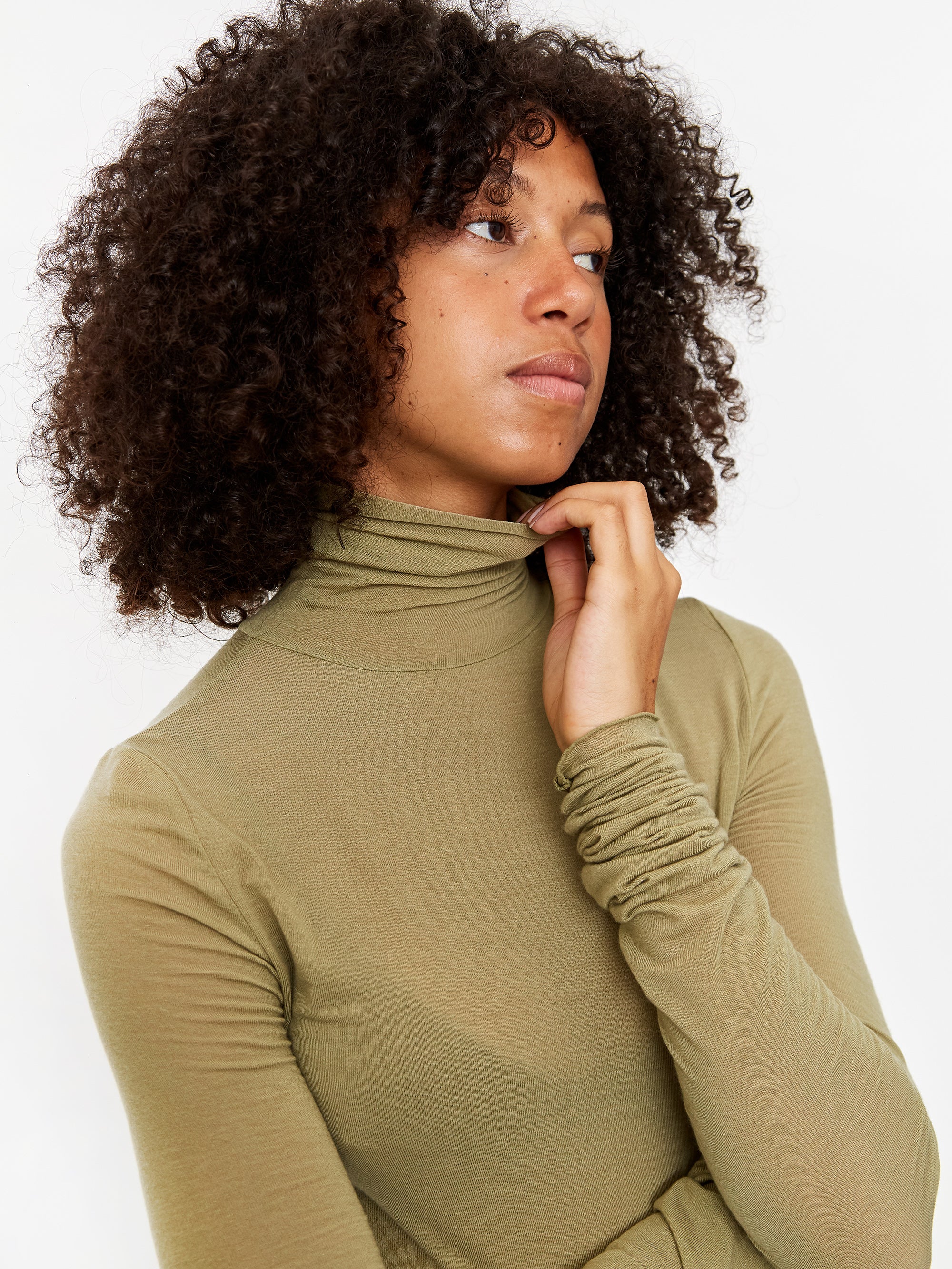 Neul Turtleneck Longsleeve Top - Moss Green - Image 5