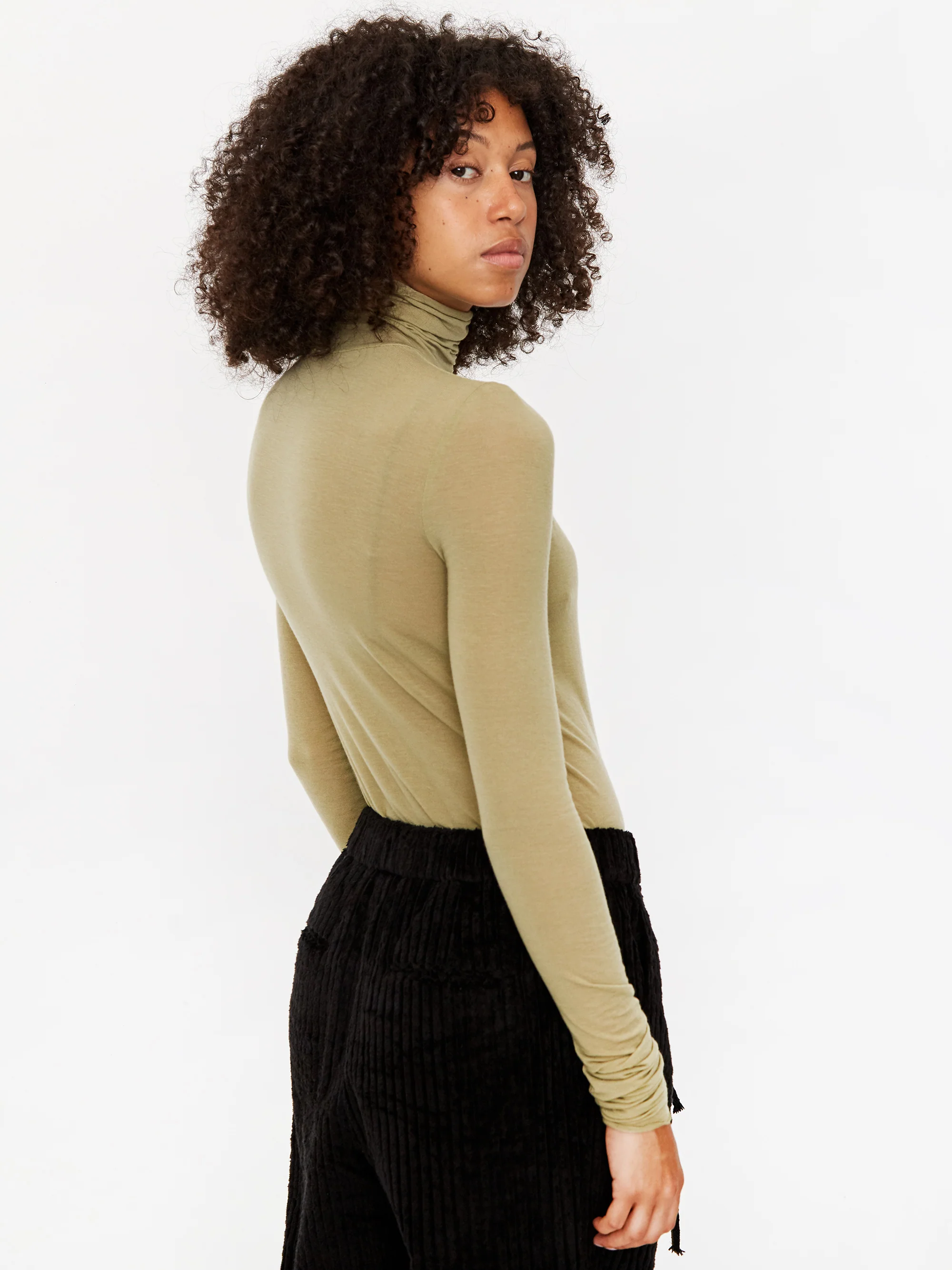 Neul Turtleneck Longsleeve Top - Moss Green - Image 6
