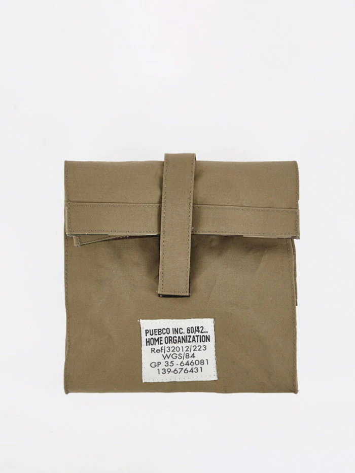 Puebco Laminated Fabric Lunch Box Bag - Olive - Image 3