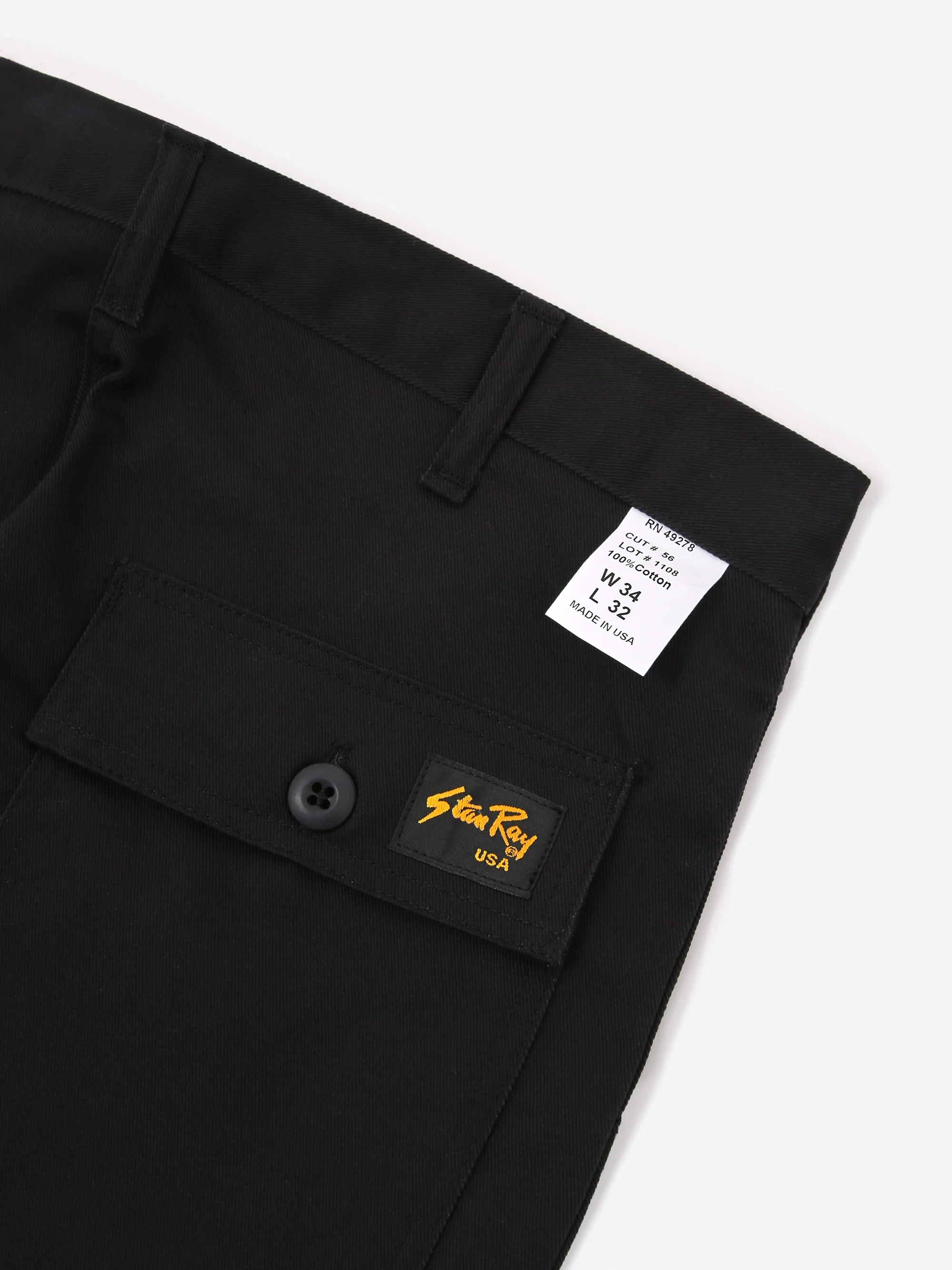 Stan Ray 1100 OG Loose Fatigue Pant - Black Twill - Image 3