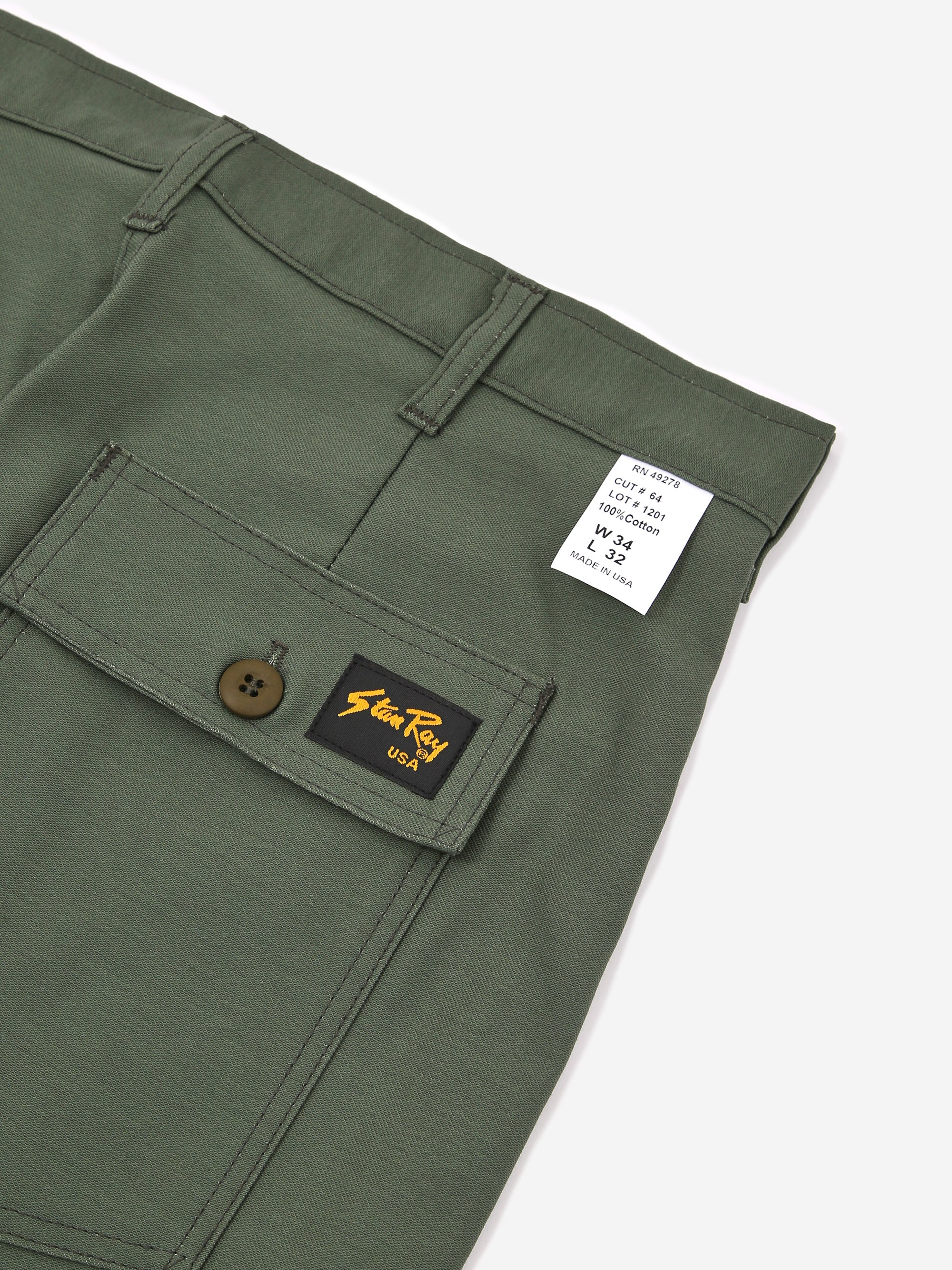 Stan Ray 1200 OG Taper Fatigue Pant - Olive Sateen - Image 3