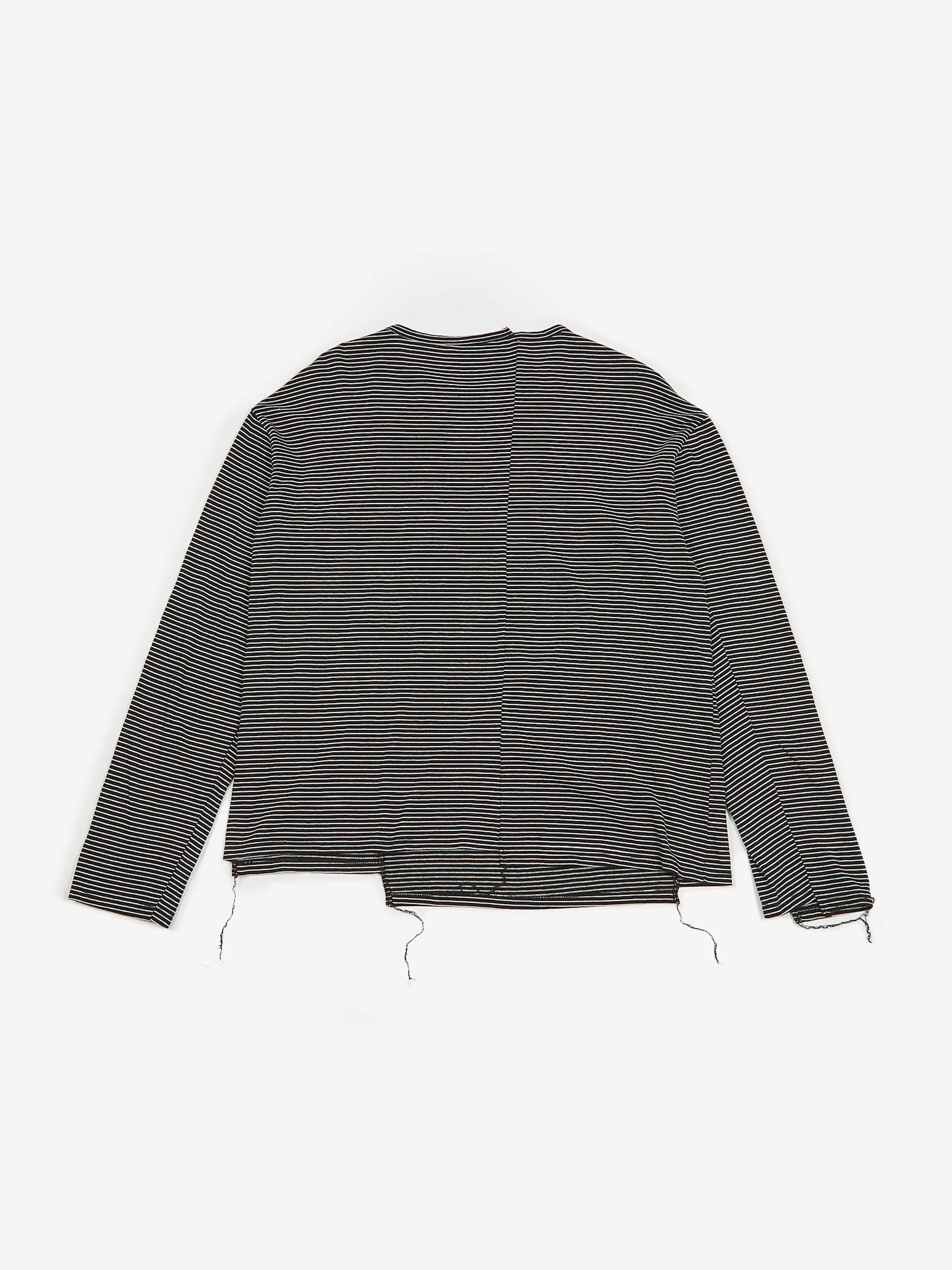 Stand Alone Stripe Mixed Block Longsleeve T-Shirt - Black - Image 9