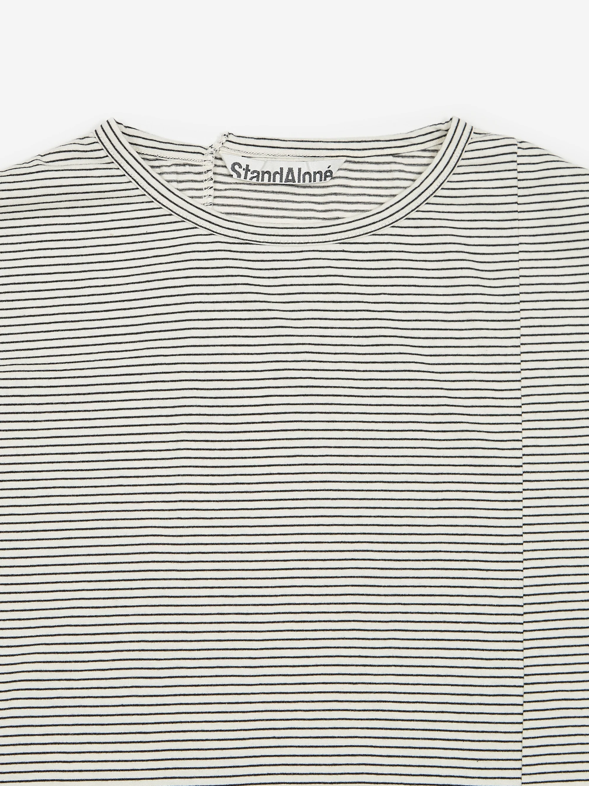 Stand Alone Stripe Mixed Block Longsleeve T-Shirt - White - Image 7