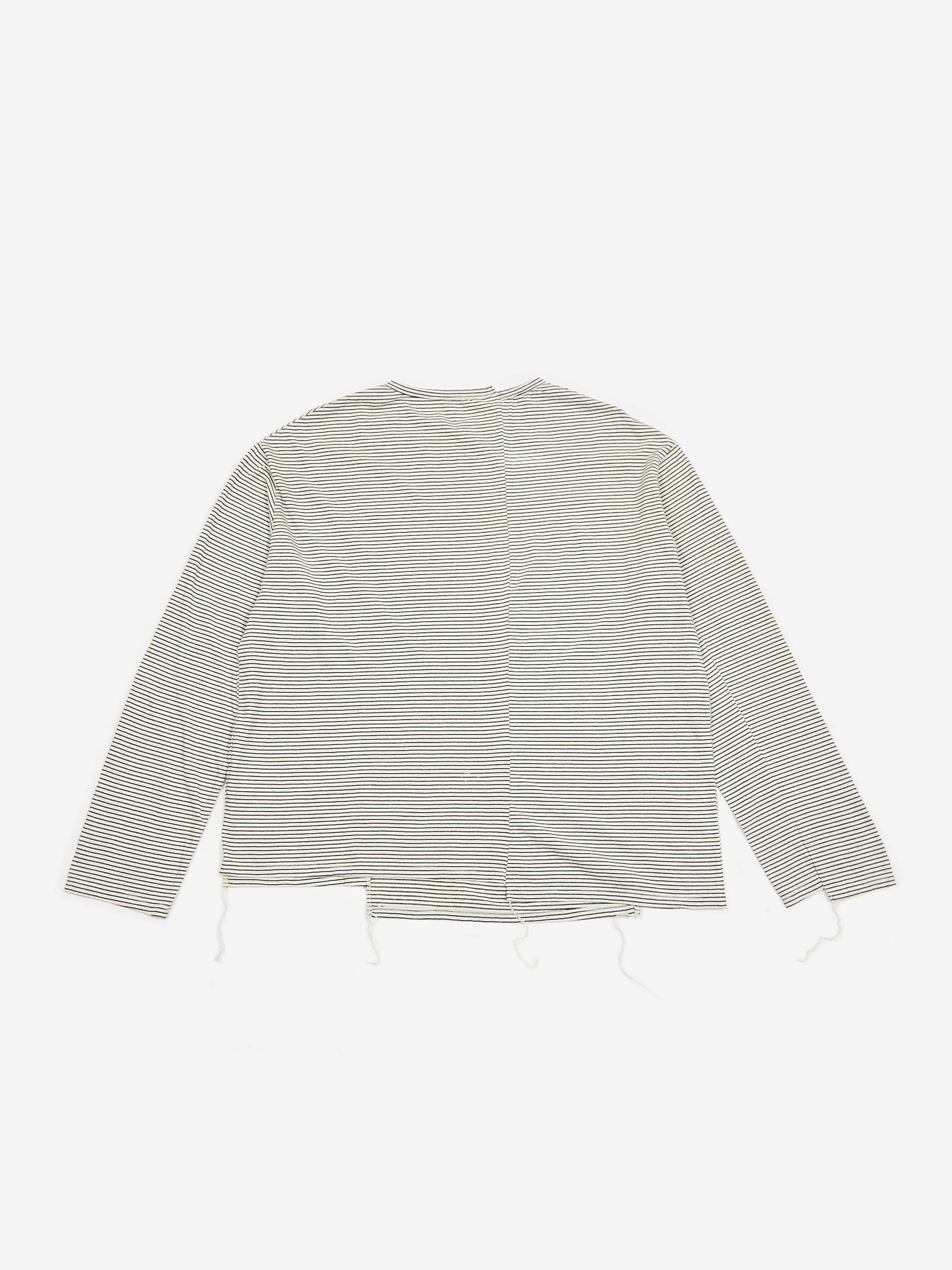 Stand Alone Stripe Mixed Block Longsleeve T-Shirt - White - Image 8