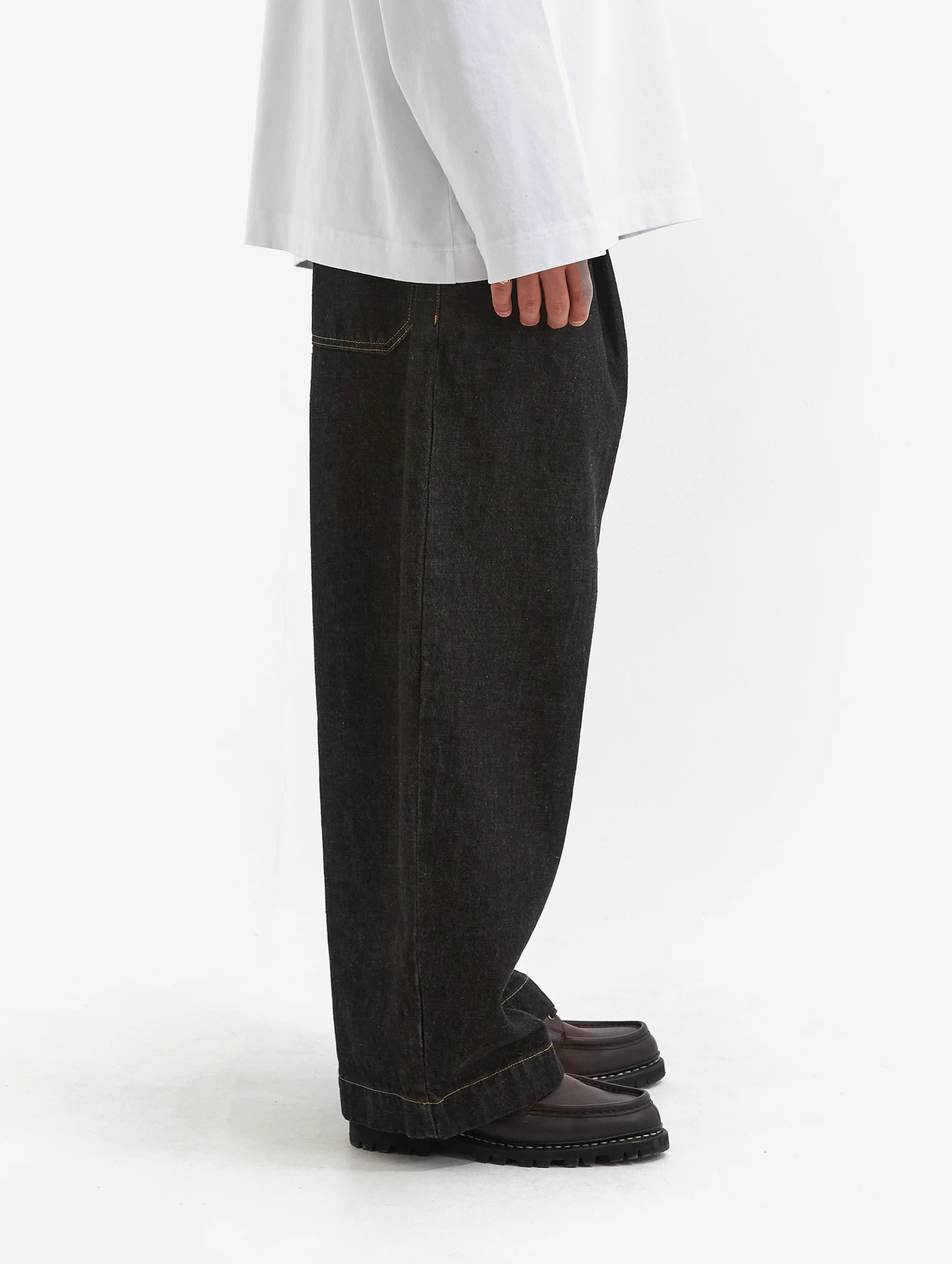 Studio Nicholson Puch Single Pleat Pant - Black - Image 4